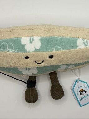 Jellycat Cream Plush Floral Band Surfboard